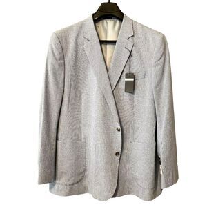 Stafford Blue and White Houndstooth Sports Coat